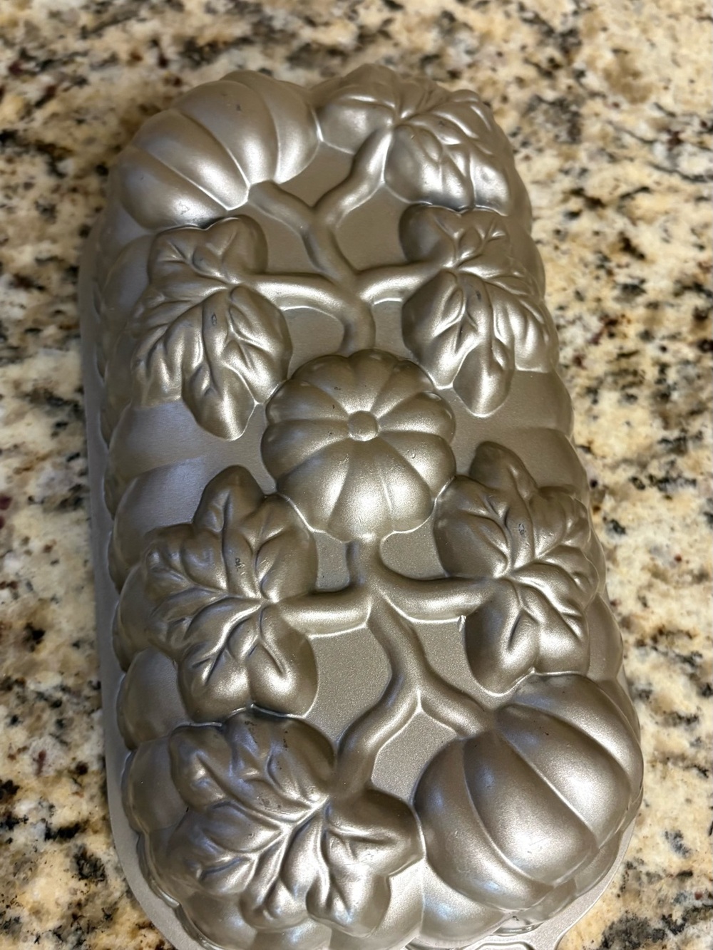 Festive Silver Pumpkin & Leaf Decorative Loaf Mold